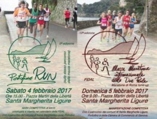 Portofino Run e mezza maratona internazionale delle Due Perle sono in programma rispettivamente sabato 4 e domenica 5 febbraio