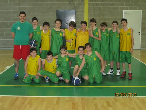 Gli Under 13 dell'Alcione Basket Rapallo allenati da coach Leonardo Pieranti