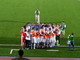 L'urlo di battaglia della Virtus Entella, ormai un rito prima di ogni gara.