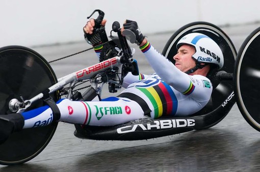 L'olimpionico chiavarese Vittorio Podestà, campione del mondo di handbike, è atteso sabato, in maglia iridata, sulle strade di Rapallo