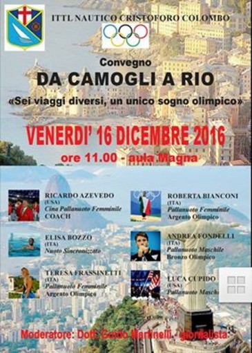 Il manifesto del convegno in programma venerdì mattina nell'aula magna dell'Istituto Nautico di Camogli