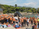 Nuotatori alla partenza dell'edizione di un anno fa de &quot;La Tre Prie&quot; a San Michele di Pagana
