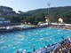 Il colpo d'occhio offerto dalla piscina scoperta del Poggiolino di Rapallo nel corso del recente trofeo internazionale di nuoto