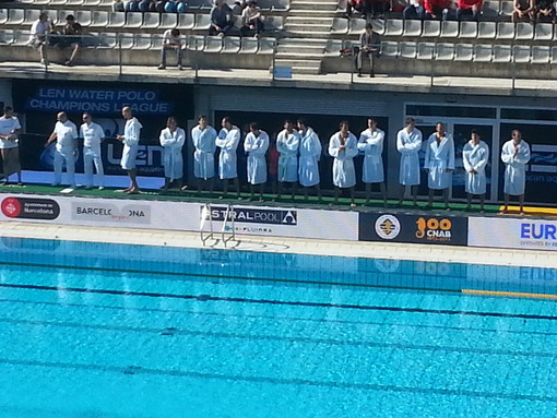 La Pro Recco a Barcellona prima della partita contro il Partizan Belgrado