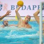 Una fase della finale per il terzo e quarto posto della Champions League di pallanuoto tra la Pro Recco e gli ungheresi dell'Eger, vinta dai campioni d'Italia