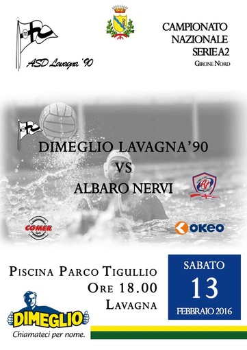 Di Meglio Lavagna '90-Albaro Nervi si gioca sabato alle 18 nella piscina lavagnese del Parco del Cotonificio