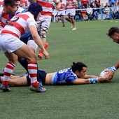 Nella foto di Osvaldo Ciotti una fase di Tossini Pro Recco-Cus Genova, il derby giocato domenica pomeriggio al Carlo Androne di Recco