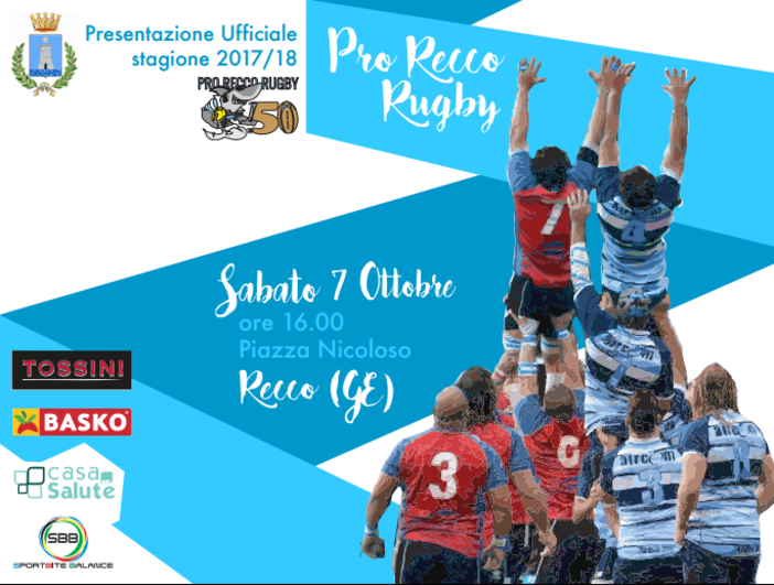 La Pro Recco Rugby verrà ufficialmente presentata nel pomeriggio di sabato 7 ottobre