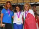 Il podio iridato di Terni nell'arco nudo femminile, al centro Cinzia Noziglia vincitrice della medaglia d'oro