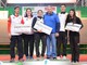 Il podio dell'Italian Challenge di Rimini. Al centro, sorridente, Cinzia Noziglia, a destra i fratelli Alessio e Sara Noceti Il podio dell'Italian Challenge di Rimini. Al centro, sorridente, Cinzia Noziglia, a destra i fratelli Alessio e Sara Noceti