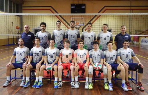 La squadra dell'Admo Lavagna vincitrice della serie C maschile di volley 2016-2017 e promossa in B nazionale