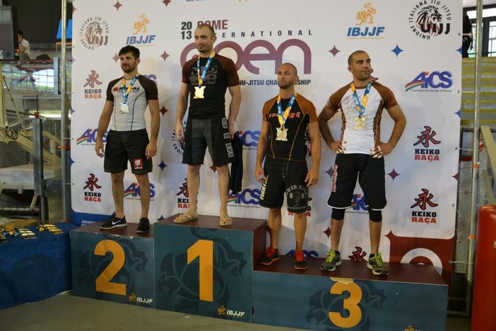 Il podio del campionato europeo con Andrea Lavaggi sul gradino più alto