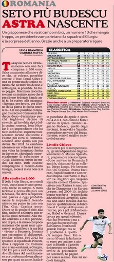 La pagina di ieri della Gazzetta dello Sport che parla di Matteo Spatafora