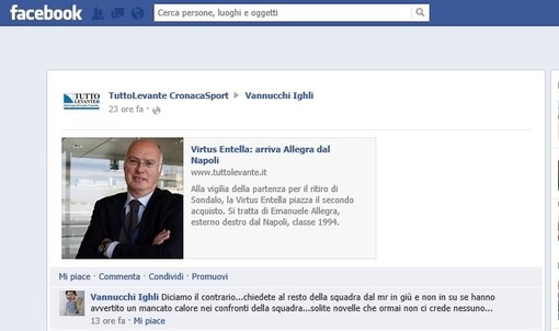 La risposta di Vannucchi su Facebook alla notizia di tuttolevante.it